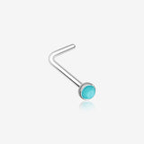 Turquoise Stone L-Shaped Nose Ring-Turquoise