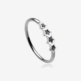 Black Stars Infinite Steel Bendable Hoop Ring