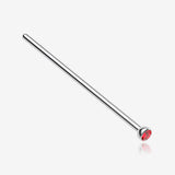 Press Fit Gem Top Steel Fishtail Nose Stud Ring-Red