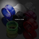 Detail View 2 of A Pair of Basic UV Acrylic Double Flared Ear Gauge Tunnel Plug-Clear Gem