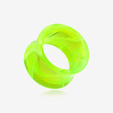 A Pair of Marble Swirl Acrylic Double Flared Ear Gauge Tunnel Plug-Green