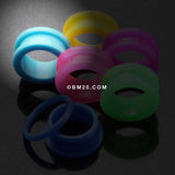 Detail View 4 of A Pair of Neon Colored UV Acrylic Screw-Fit Ear Gauge Tunnel Plug-Light Blue