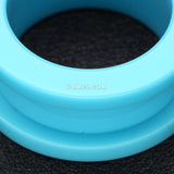 Detail View 3 of A Pair of Neon Colored UV Acrylic Screw-Fit Ear Gauge Tunnel Plug-Light Blue