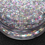 Detail View 4 of A Pair of Ultra Shine Glittered Double Flared Acrylic Ear Gauge Plug-Rainbow