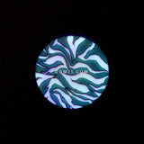 Detail View 2 of A Pair of Glow in the Dark Dainty Zebra Stripes Single Flared Acrylic Ear Gauge Plug-Purple
