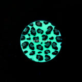 Detail View 2 of A Pair of Glow in the Dark Cheetah Print Single Flared Ear Gauge Plug-Blue/Aqua