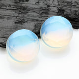 Detail View 3 of A Pair of Opalite Multi-Faceted Stone Double Flared Plug