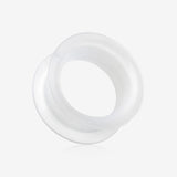 A Pair of Ultra Thin Flexible Silicone Ear Skin Double Flared Tunnel Plug-Clear Gem