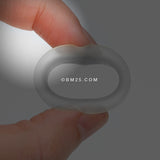 Detail View 2 of A Pair of Ultra Thin Flexible Silicone Ear Skin Double Flared Tunnel Plug-Clear Gem