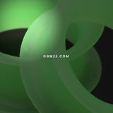 Detail View 4 of A Pair of Ultra Thin Flexible Silicone Ear Skin Double Flared Tunnel Plug-Green