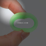 Detail View 2 of A Pair of Ultra Thin Flexible Silicone Ear Skin Double Flared Tunnel Plug-Green