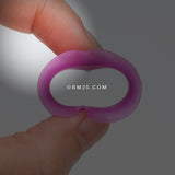 Detail View 2 of A Pair of Ultra Thin Flexible Silicone Ear Skin Double Flared Tunnel Plug-Purple