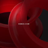Detail View 4 of A Pair of Ultra Thin Flexible Silicone Ear Skin Double Flared Tunnel Plug-Red