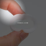 Detail View 2 of A Pair of Ultra Thin Flexible Silicone Ear Skin Double Flared Tunnel Plug-White