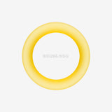 Detail View 3 of A Pair of Ultra Thin Flexible Silicone Ear Skin Double Flared Tunnel Plug-Yellow