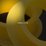 Detail View 4 of A Pair of Ultra Thin Flexible Silicone Ear Skin Double Flared Tunnel Plug-Yellow