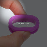 Detail View 2 of A Pair of Flexible Silicone Double Flared Ear Gauge Tunnel Plug-Purple