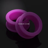 Detail View 1 of A Pair of Flexible Silicone Double Flared Ear Gauge Tunnel Plug-Purple