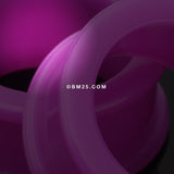 Detail View 4 of A Pair of Flexible Silicone Double Flared Ear Gauge Tunnel Plug-Purple
