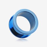 A Pair of Colorline Steel Screw-Fit Ear Gauge Tunnel Plug-Blue