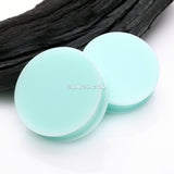 Detail View 4 of A Pair Of Soft Pastel Silicone Double Flared Plug-Mint Green