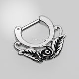 Detail View 2 of Rose Blossom Icon Septum Clicker-Steel