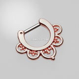 Detail View 2 of Rose Gold Imperial Filigree Septum Clicker-Rose Gold