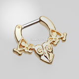 Detail View 2 of Gold Luria Tribal Filigree Septum Clicker-Gold