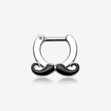 Classic Mustache Septum Clicker-Black