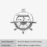 Detail View 1 of Classic Nautical Wheel Septum Clicker-Steel