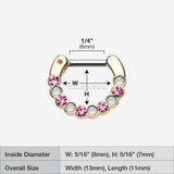 Detail View 1 of Golden Opal Paradigm Septum Clicker-Pink