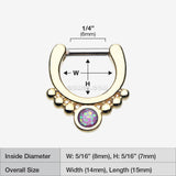 Detail View 1 of Golden Opal Grandiose Septum Clicker-Purple