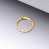 Detail View 1 of Pure24K Implant Grade Titanium Brilliant Sparkle Gems Lined Seamless Clicker Hoop Ring-Clear Gem