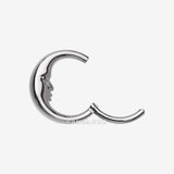 Detail View 1 of Implant Grade Titanium Vintage Crescent Moon Face Clicker Hoop Ring