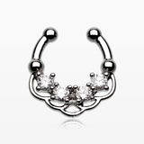 Lua Sparkle Fake Septum Clip-On Ring-Clear