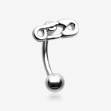 Mini Safety Pin Decor Curved Barbell