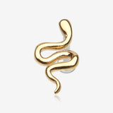 Golden Slithering Silk Snake Internally Threaded Steel Labret