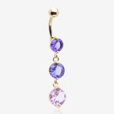 Golden Ombre Sparkle Chandelier Belly Button Ring
