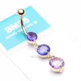 Detail View 4 of Golden Ombre Sparkle Chandelier Belly Button Ring-Purple