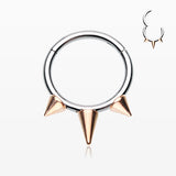 Rose Gold Triple Spikes Seamless Clicker Ring*