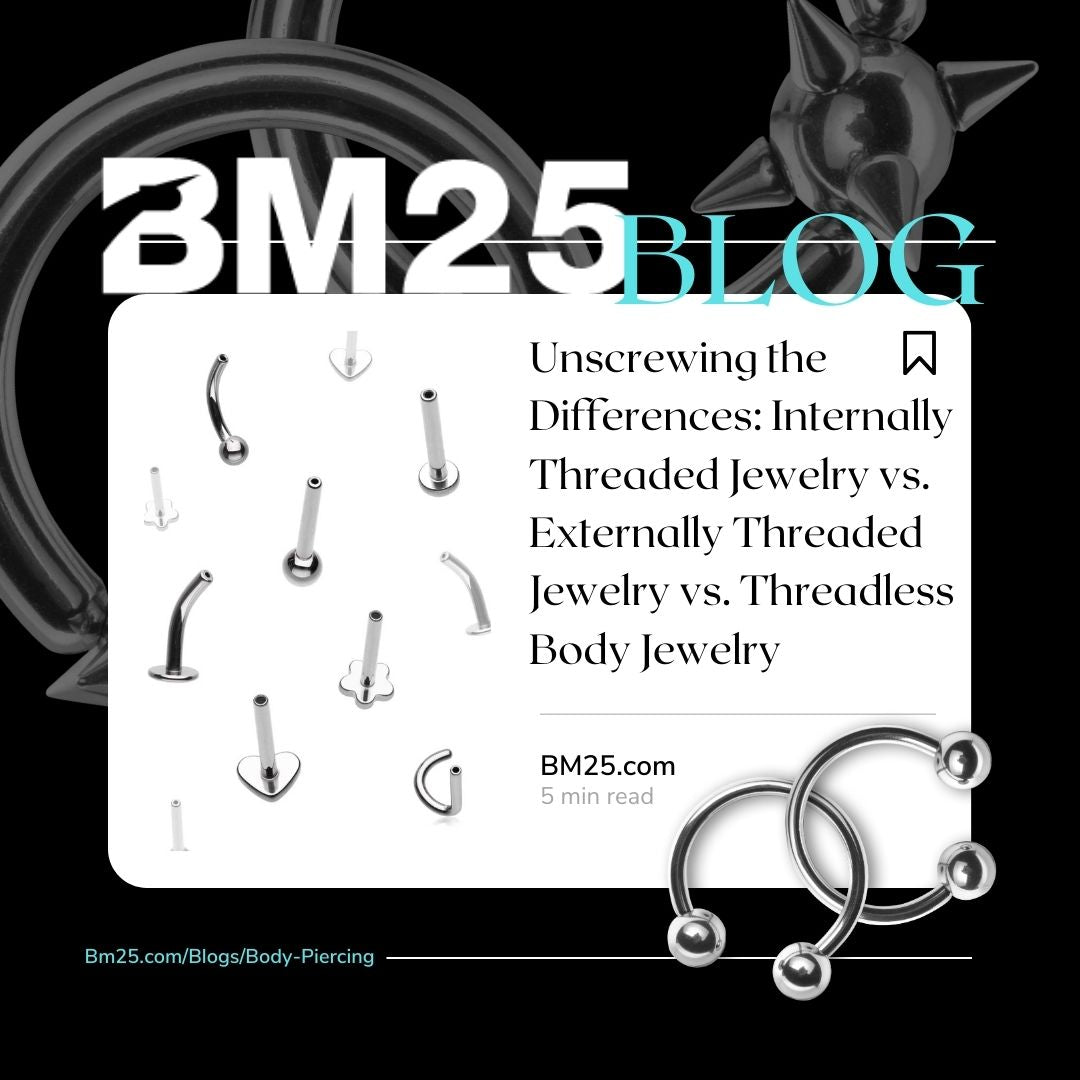 Internally Threaded Jewelry vs. Externally vs. Thredless BM25 Body