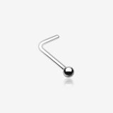 Steel Ball Top L-Shaped Nose Ring-Steel