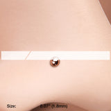 Detail View 2 of Rose Gold Ball Basic Nose Screw Ring-Rose Gold
