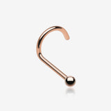 Rose Gold Ball Basic Nose Screw Ring-Rose Gold