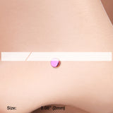Detail View 2 of Colorline Round Plate Basic Steel L-Shaped Nose Ring-Purple