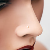 Detail View 1 of Golden Round Plate Basic Steel Nose Stud Ring