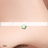 Detail View 2 of Colorline Steel Star Nose Stud Ring-Green