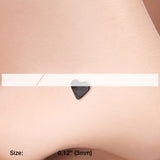 Detail View 2 of Colorline Steel Heart Nose Stud Ring-Black