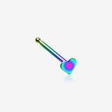 Colorline Steel Heart Nose Stud Ring