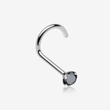 Prong Set Gem Top Steel Nose Screw Ring
